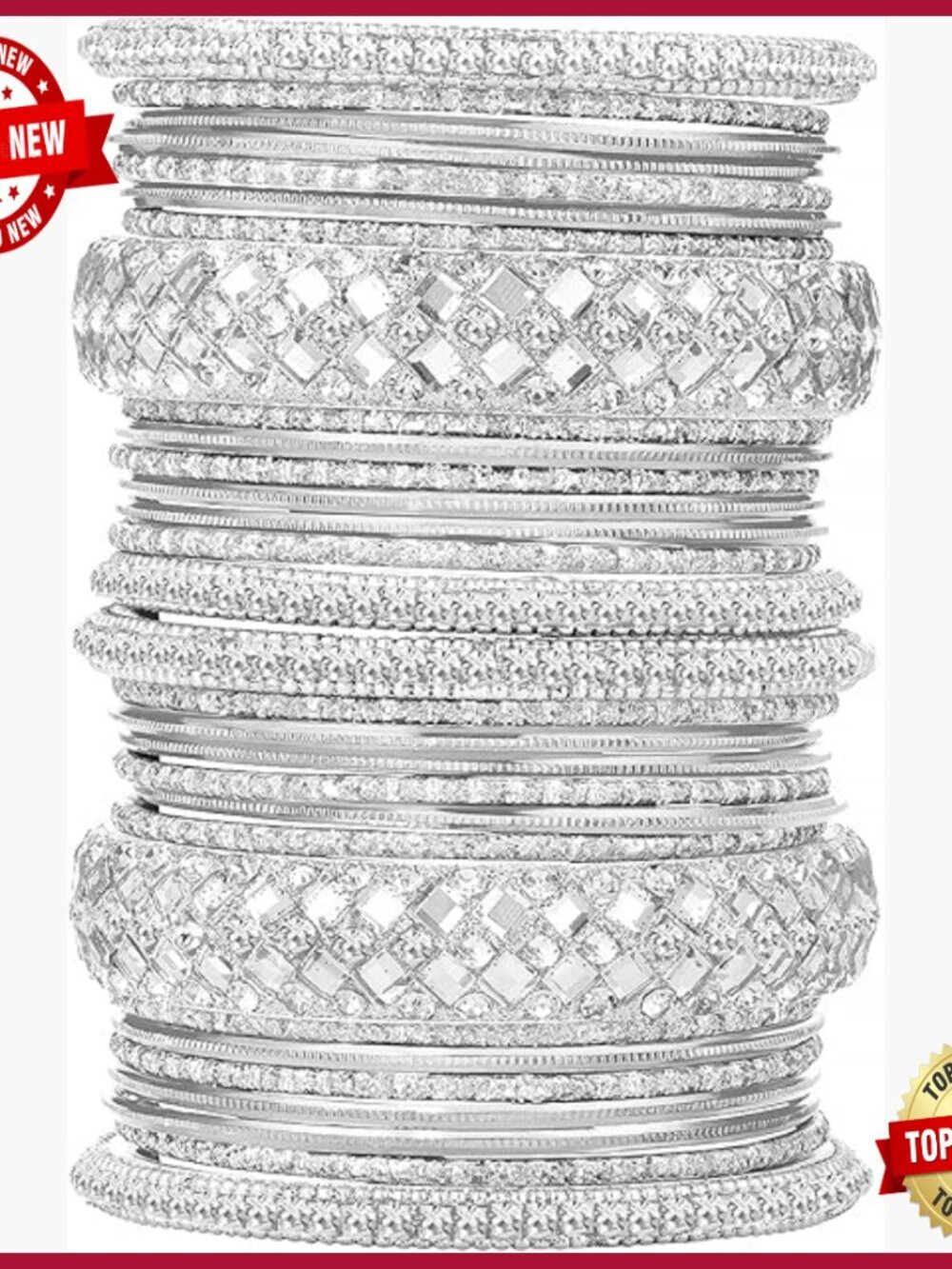 Indian Wedding Bangle Set - Stone Studded Fashion Jewelry Gift